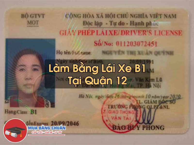 Lam Bang Lai Xe B1 Tai Quan 12