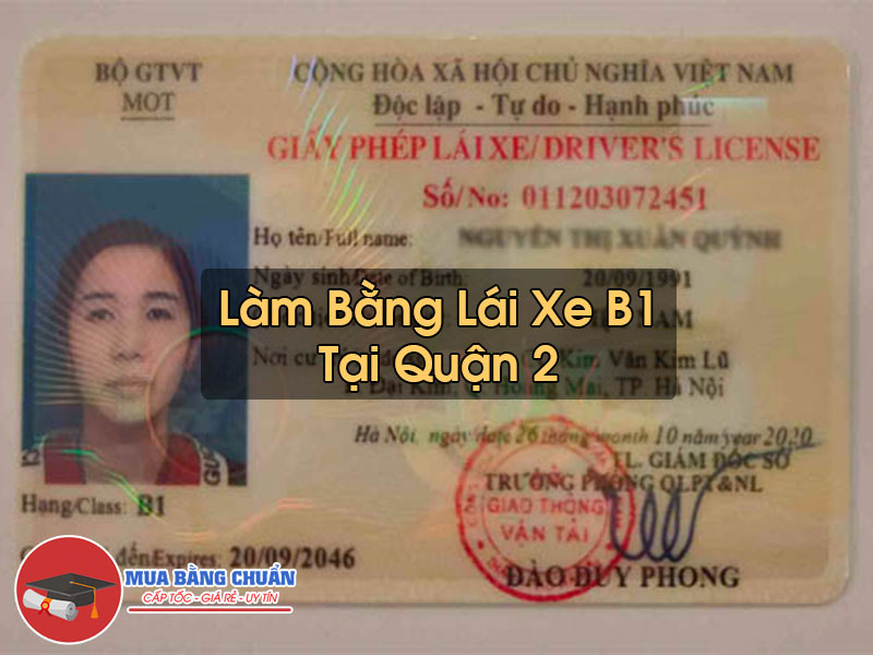 Lam Bang Lai Xe B1 Tai Quan 2
