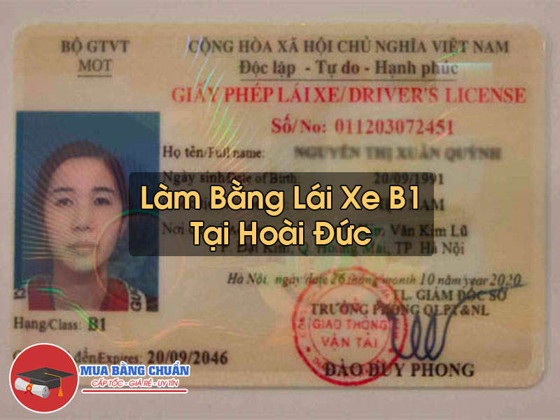 Lam Bang Lai Xe B1 Tai Hoai Duc